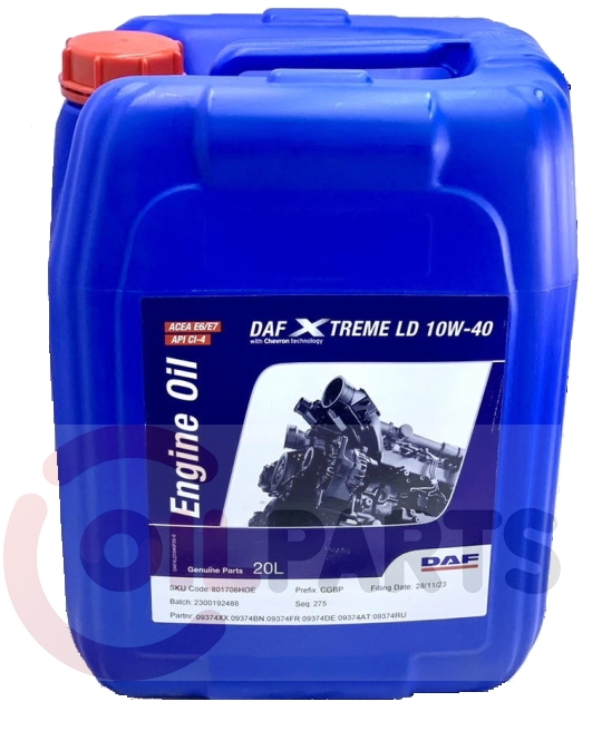 Олива моторна DAF XTREME LD 10W-40 20 л 09374