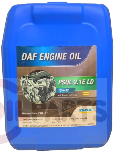 Олива моторна DAF PSQL 2.4 LD/PSQL 2.1E LD 10W-30 20 л 30106