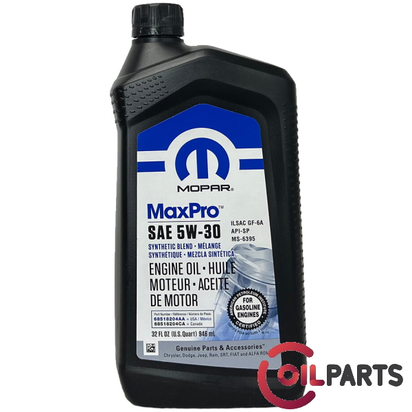 Масло MOPAR MaxPro SAE 5W-30 Engine Oil SP/GF-6A, 1qt