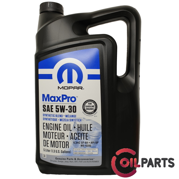 Олива MOPAR MaxPro SAE 5W-30 Engine Oil SP/GF-6A, 5л.