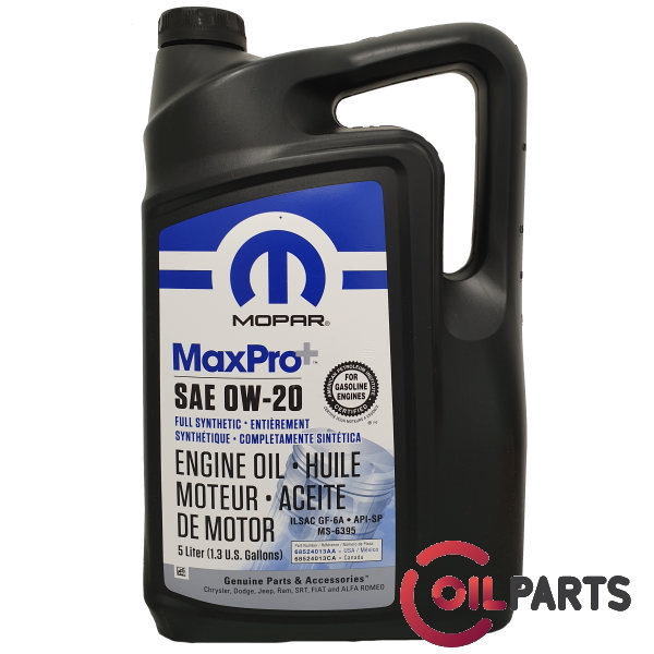 Олива MOPAR MaxPro+ SAE 0W-20 Engine Oil SP/GF-6A, 5л.