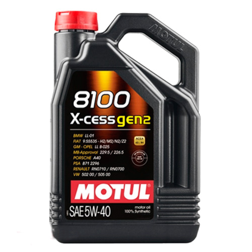 Масло Motul 8100 X-cess GEN-2 5W-40, 5л. 109776