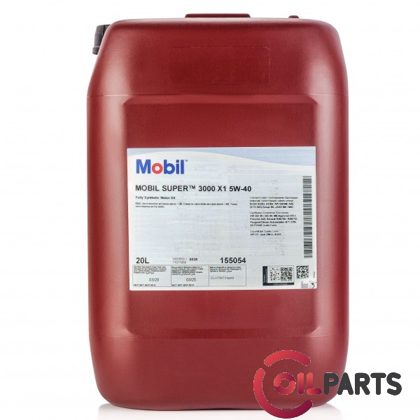 Масло Mobil Super 3000 X1 SAE 5W-40 (20л.)
